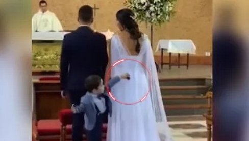 LJUDI PLAČU OD SMEHA: Kako je slatki mališan upotrebio mladinu venčanicu - HIT! (VIDEO)