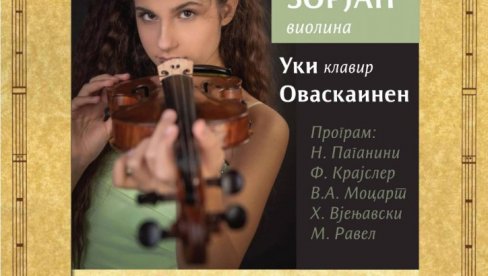 SOLISTIČKI KONCERT LANE ZORJAN: Mlada Novosađanka, virtuoz na violini, nastupiće u nedlju, 28. aprila na Kolarcu u Beogradu