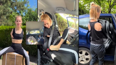 ДЕТЕ ИЗА: Појавио се снимак како Девојка с крилима вози кола - и седиште за бебе САМА МОНТИРА (ВИДЕО)