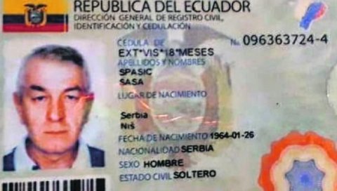 ДОЛИЈАО ТАМНОПУТИ ПЛАЋЕНИК: Ухапшен осумњичени за убиство Саше Спасића у Еквадору, Нишлију убио пред женом и ћерком