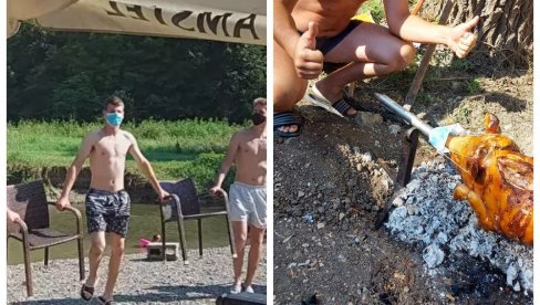 HIT SNIMAK IZ SELA KOD ČAČKA: Korona kolo, prase sa maskom i atmosfera kao na moru (FOTO/VIDEO)