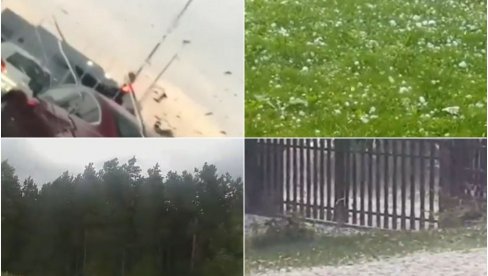 NEVREME PROTUTNJALO SRBIJOM: Vetar lomio grane, grad zasuo domaćinstva - nestvarne scene iz Pirota, Kragujevca, Leskovca... (VIDEO)