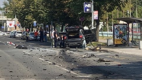 PRVI SNIMCI SA MESTA EKSPLOZIJE : Sa Stojanovićem u autu bila i Kolumbijka, oboje povređeni - vozilo razneto u komade! (VIDEO)