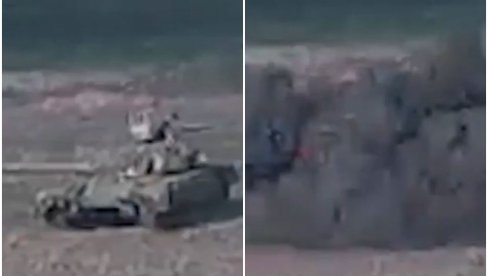 JERMENI POGODILI PRAVO U METU: Snimak eksplozije azerbejdžanskog tenka, vojska kreće na front (VIDEO)