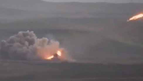 KAVKAZ GORI - SNAGE NAGORNO-KARABAHA UZVRATILE UDARAC: Uništen azerbejdžanski teški raketni lanser TOS-1A! (VIDEO)