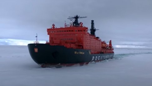 ARKTIK STIGAO NA SEVERNI POL: Novi ruski nuklearni ledolomac zaplovio ledenim bespućima (VIDEO)