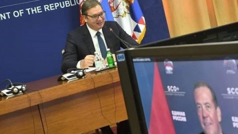 VUČIĆ RAZGOVARAO SA MEDVEDEVIM: Srdačan sastanak putem video linka predsednika Srbije i zamenika predsednika Saveta bezbednosti Rusije