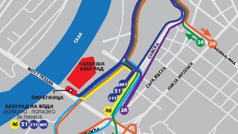 DO OKRETNICE KROZ BEOGRAD NA VODI: Izmenjene trase prevoza koji je išao do Savskog trga, novi terminus se nalazi ispod mosta Gazela