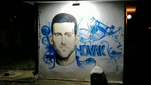 ZASIJALE OČI NOVAKA ĐOKOVIĆA: Murali u vršačkom selu Gudurica dobili noćno osvetljenje