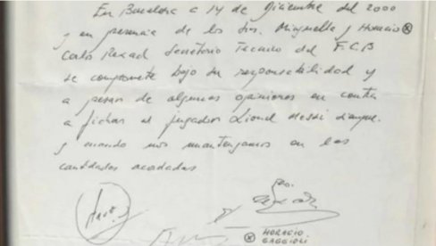 САЛВЕТА КОЈА ЈЕ ПРОМЕНИЛА ТОК ИСТОРИЈЕ: На њој је Меси потписао први уговор са Барселоном