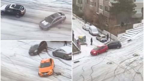 АУТОМОБИЛИ ЛЕТЕ ЛЕТЕ ПО ПУТУ: Снег направио хаос у Анкари, возачи потпуно немоћни (ВИДЕО)
