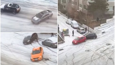 AUTOMOBILI LETE LETE PO PUTU: Sneg napravio haos u Ankari, vozači potpuno nemoćni (VIDEO)