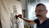 МОЋ ИКОНА У ЛАВИРИНТУ БОЛЕСТИ: Немања Остојић, слабовиди, самоуки иконописац, упустио се у битку са тумором мозга