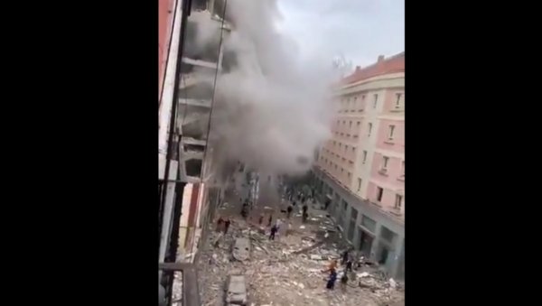 ЧУЈУ СЕ ТУТАЊ И СИРЕНЕ: Снажна експлозија у центру Мадрида (ВИДЕО)