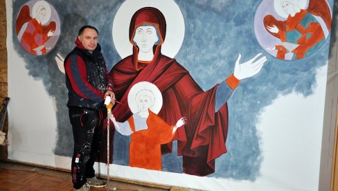 BOGORODICA IDE U PENSILVANIJU: Ikonopisac Branislav Šavija oslikava crkve širom sveta (FOTO)