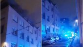 ПРВЕ СЛИКЕ ПОЖАРА НА ЗВЕЗДАРИ: Ватра букнула у згради преко пута школе (ФОТО)