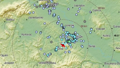 ПОНОВО СЕ ТРЕСЛО У ХРВАТСКОЈ: Још један земљотрес код Петриње