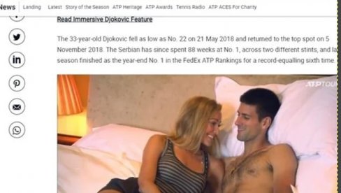 SKANDALOZAN POTEZ ATP-a: Novak i Jelena razgolićeni u krevetu (FOTO)