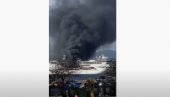 VELIKI POŽAR NA KRFU: Gori brod za krstarenje, vatrogasci na mestu nesreće (VIDEO)