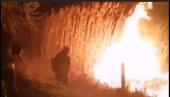 VIDEO - VELIKI POŽAR KOD ŽITIŠTA:  Vatrogasci se bore sa vatrenom stihijom kod ribnika Grgeč