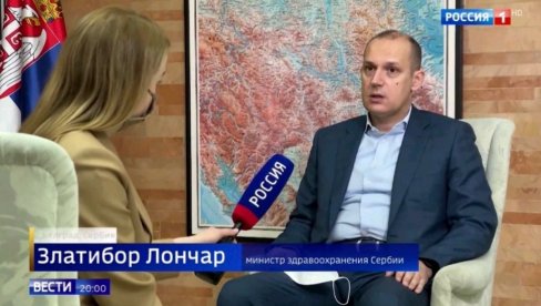 MINISTAR LONČAR ZA RUSKE VESTI TV: Srbija se sama borila za vakcine, bez čekanja da joj neko pomogne