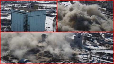 НЕВЕРОВАТАН СНИМАК ИЗ РУСИЈЕ: Рушили зграду контролисаном експлозијом, угасили цео град (ВИДЕО)