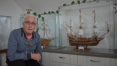 KAPETAN FLOTE BEZ MORA I KORMILA: Aleksandar Vlajkov (69), inženjer građevine iz Kikinde, pravi makete jedrenjaka