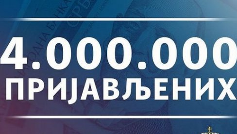 ПРИЈАВА ТРАЈЕ ЈОШ СУТРА: Синиша Мали - Прешли смо цифру од 4 милиона пријављених - настављамо да подржавамо грађане