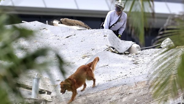 СПАСИОЦИМА ПОМАЖУ И ПСИ ТРАГАЧИ: Трагедија у Мајамију, после рушења зграде 99 особа се води као нестало! (ФОТО+ВИДЕО)