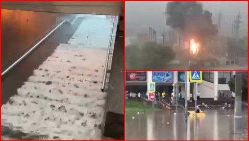 SNAŽAN URAGAN POGODIO MOSKVU: Potopljena stanica metroa, grom udario u trafostanicu (VIDEO)