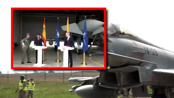 РУСКИ БОМБАРДЕРИ ПРЕКИНУЛИ ПРЕДСЕДНИКА ЛИТВАНИЈЕ: Пилоти улетели у хангар усред конференције, НАТО тајфуни одмах узлетели (ВИДЕО)