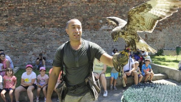 ШТА СВЕ ЗНАЈУ СОВЕ И ОРЛОВИ: Соколар хани гиргис јуче одржао представу са грабљивицама у зоо-врту