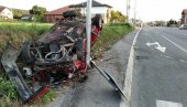FOTOGRAFIJE SA MESTA NESREĆE U KRUŠEVCU: Mladić poginuo u teškom udesu - automobil prevrnut na krov i potpuno smrskan (FOTO)