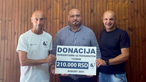 DONACIJA VRŠAČKOG ULTRAMARATONCA: Sebastijan Sava uplatio 210.000 dinara Dečjem odeljenju