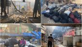 OSTALO SAMO ZGARIŠTE: Apokaliptične scene iz Bloka 70 - dim, garež, vrelina i tuga na mestu nekadašnjeg tržnog centra (FOTO/VIDEO)