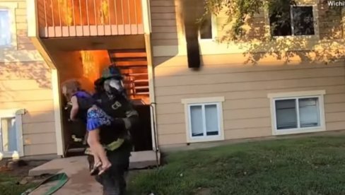 SPASAVANJA DEVOJČICE IZ BUKTINJE: Američki vatrogasac ušao u vatrenu stihiju (VIDEO)