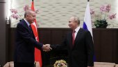 ЕКОНОМИЈА ЛАКША ОД ПОЛИТИКЕ: Путин и Ердоган избегли „вруће теме“ пред новинарима говорили само о успешној економској сарадњи