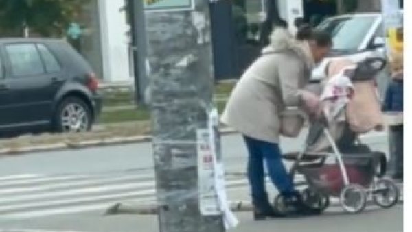 ЈЕЗИВ СНИМАК ИЗ НОВОГ САДА: Жена шамара бебу у колицима насред улице (ВИДЕО)