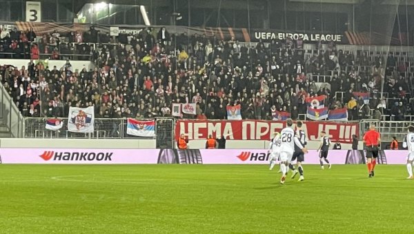 ЗВЕЗДА ИМА ПОДРШКУ: Присталице црвено-белих се налазе на стадиону у Данској