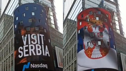 ВИЈОРИ СЕ СРПСКА ЗАСТАВА: Спот о везама Србије и САД свака три минута на Тајмс скверу! (ВИДЕО)