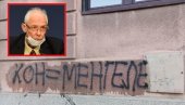 DOKTOR KON UZNEMIREN! Sramota - Na zgradi u kojoj živi epidemiolog ispisan grafit Kon = Mengele