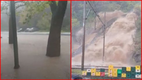 БУЈИЦЕ И КЛИЗИШТА НОСЕ СВЕ ПРЕД СОБОМ! Драматични снимци из Јабланице - поплављене куће, земља се сручила на пут (ВИДЕО)