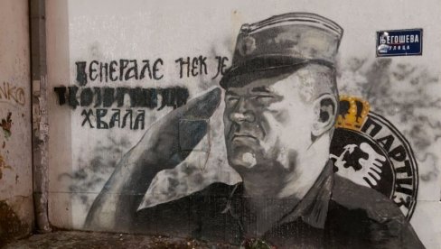 PONOVO UNIŠTEN MURAL: Preko lika generala Ratka Mladića prosuta crna farba (FOTO)