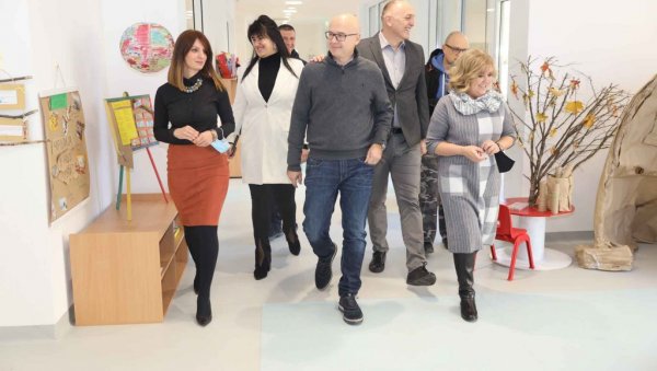 IN THE MODERN FACILITY OF 300 CHILDREN: Vučević visited the newly built kindergarten PU 