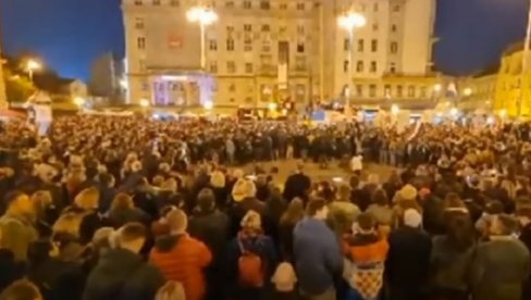 ANTIVAKSERI POKUŠALI DA UPADNU U HRT! Haos u Zagrebu, protivnici mera napali pretukli novinare