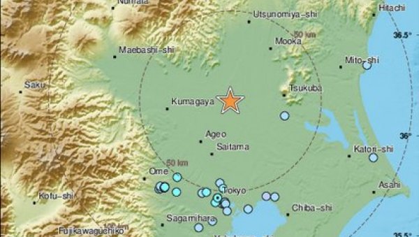 ТРЕСЛО СЕ И У ТОКИЈУ: Земљотрес јачине пет степени по Рихтеру затресао Јапан