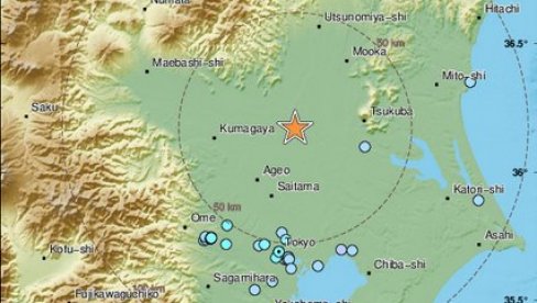 ТРЕСЛО СЕ И У ТОКИЈУ: Земљотрес јачине пет степени по Рихтеру затресао Јапан
