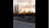 PRVI SNIMAK POŽARA NA NOVOM BEOGRADU: Vatra guta baraku u blizini tržnog centra (VIDEO)