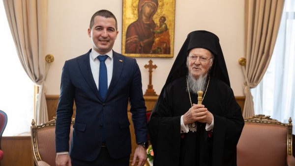 СРЕЋНИ СТЕ ШТО ИМАТЕ ЈОАНИКИЈА: Председник Скупштине Црне Горе са патријархом Вартоломејом