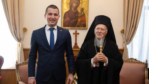 СРЕЋНИ СТЕ ШТО ИМАТЕ ЈОАНИКИЈА: Председник Скупштине Црне Горе са патријархом Вартоломејом